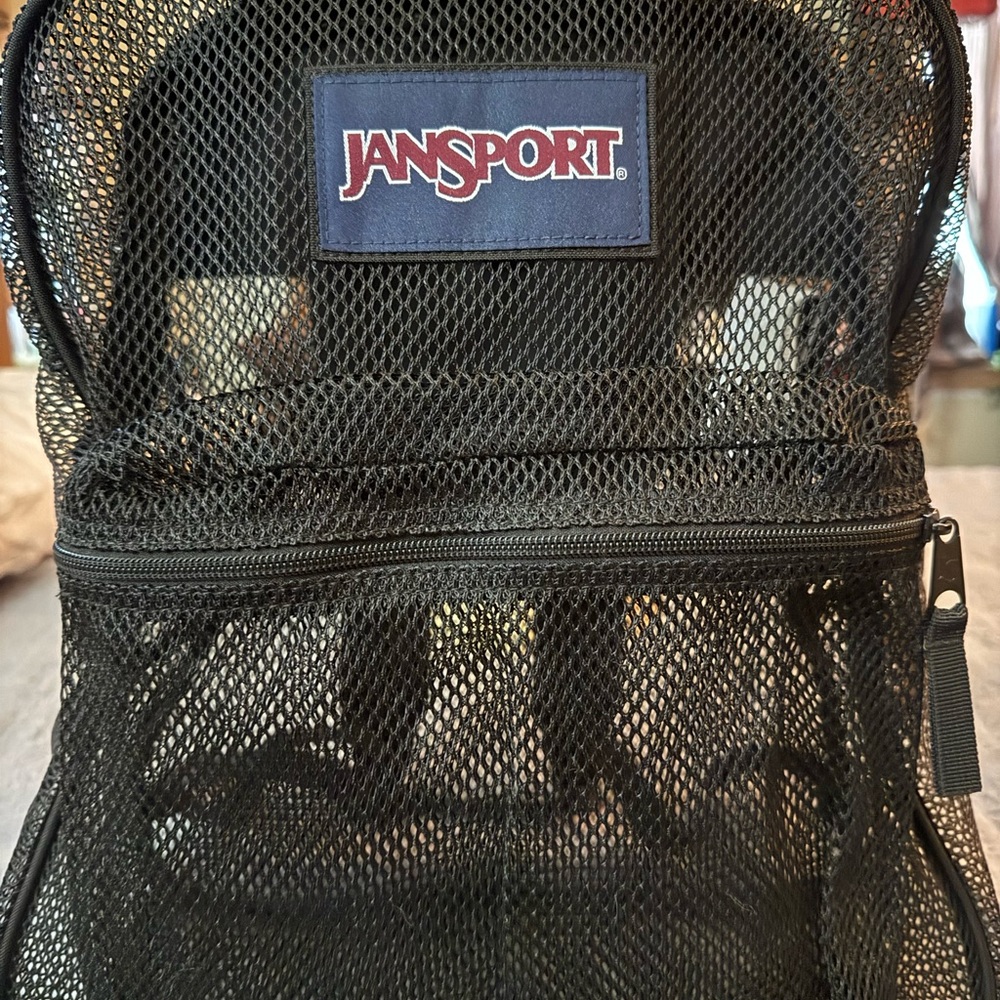 JanSport Black Mesh Backpack